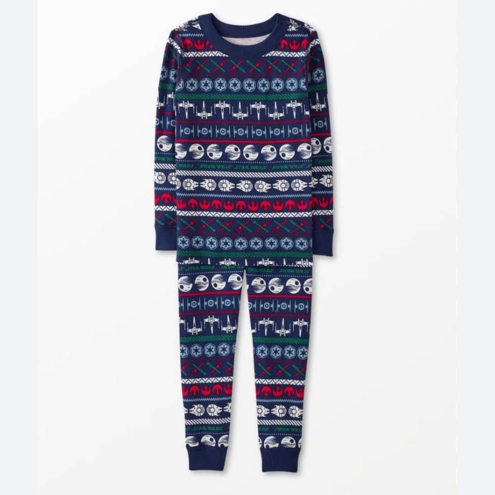 Hanna Andersson | Navy‎ Star Wars Pajama Set Light Sabers Jet Fighters 110cm